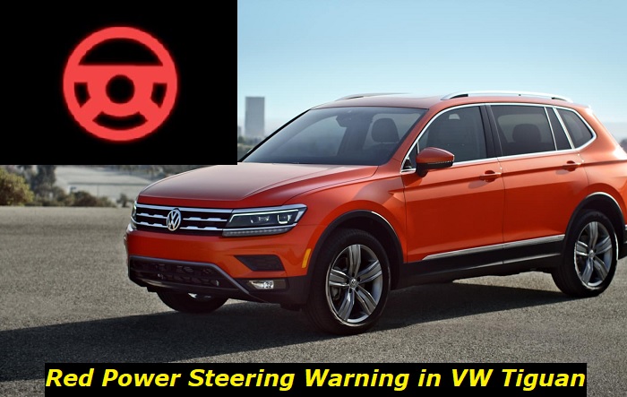red power steering warning in vw tiguan